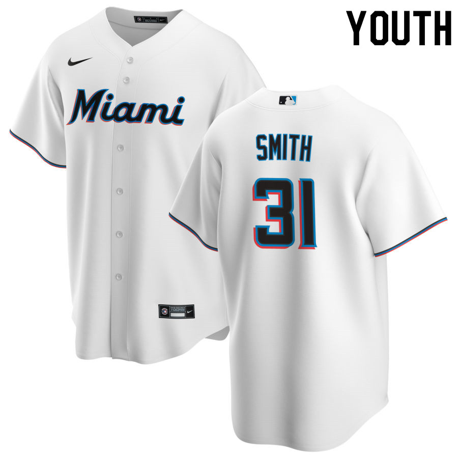 Nike Youth #31 Caleb Smith Miami Marlins Baseball Jerseys Sale-White